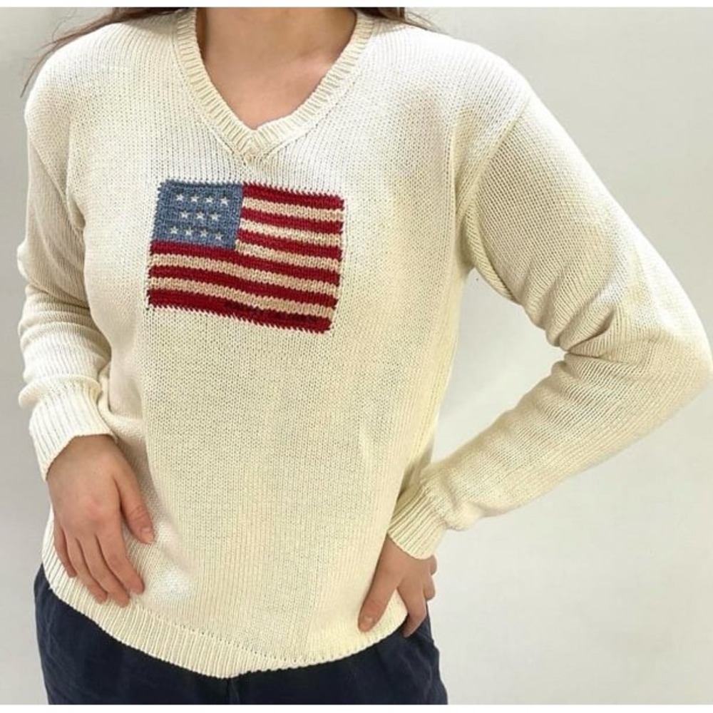 Polo Sport Ralph Lauren vintage vneck knit sweater size Meduim unisex - Picture 1 of 9